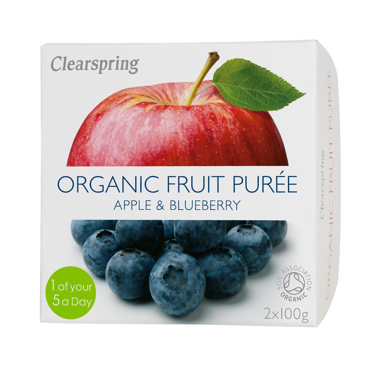 Organic Apple and Blueberry Fruit Puree 2x100g - Clearspring - Fruit Puree - Eco Natural Products