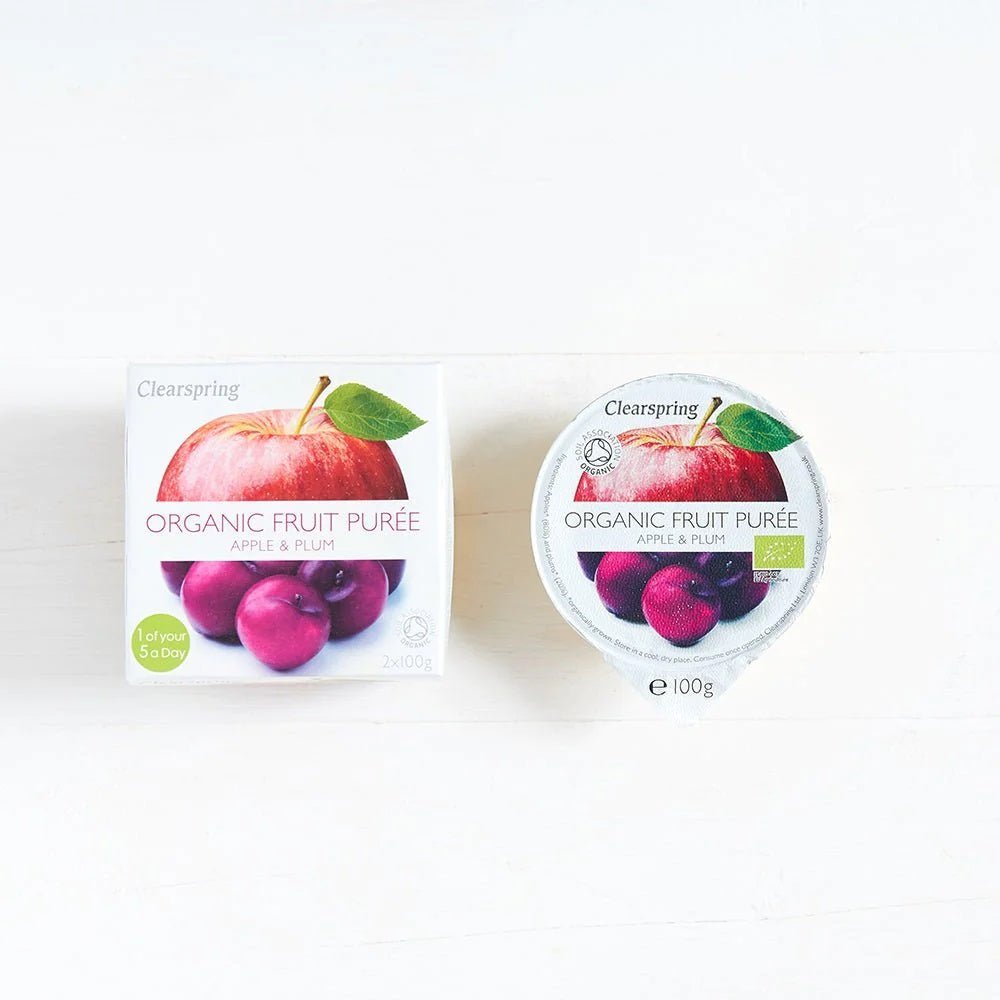 Organic Apple and Plum Fruit Puree 2x100g - Clearspring - Fruit Puree - Eco Natural Products