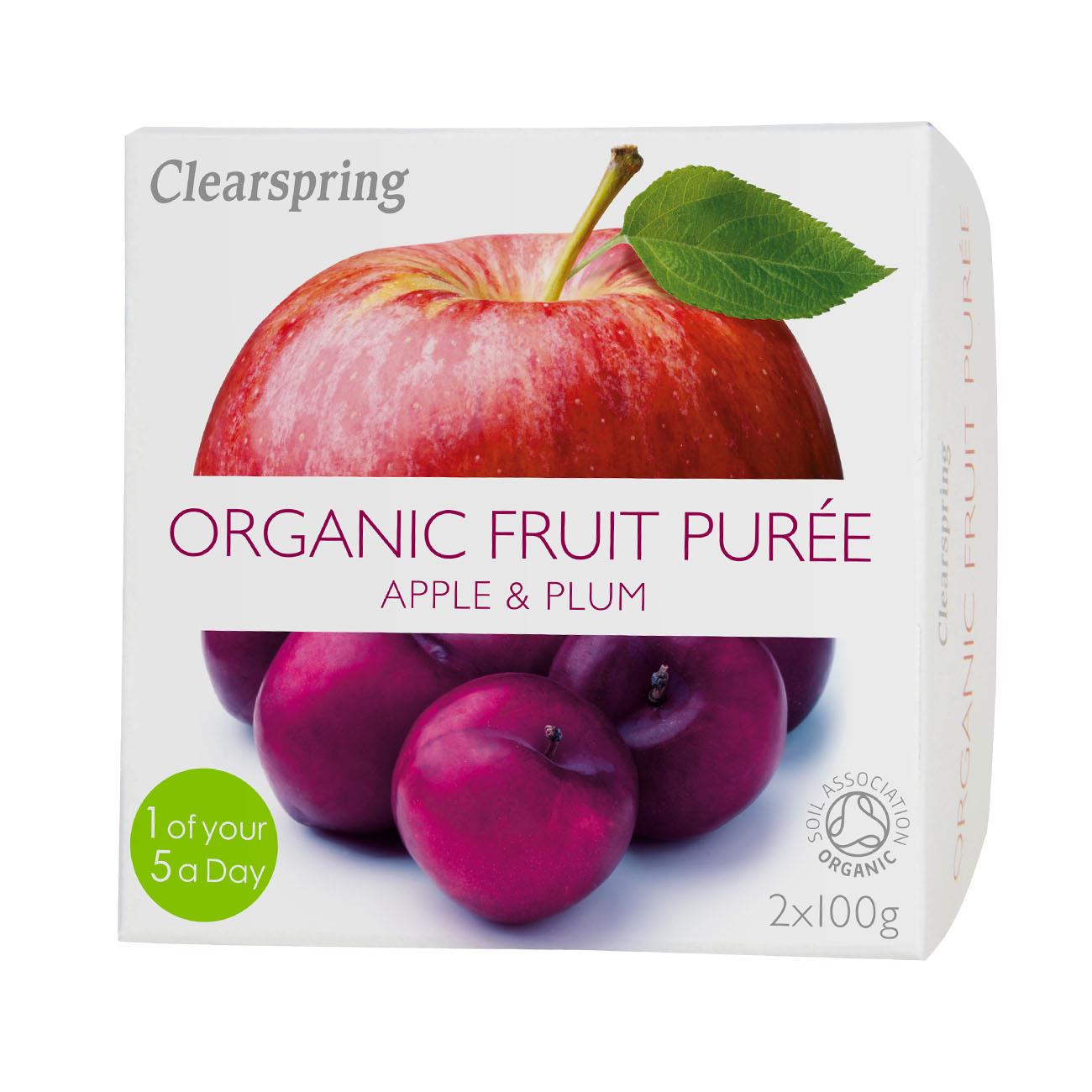 Organic Apple and Plum Fruit Puree 2x100g - Clearspring - Fruit Puree - Eco Natural Products