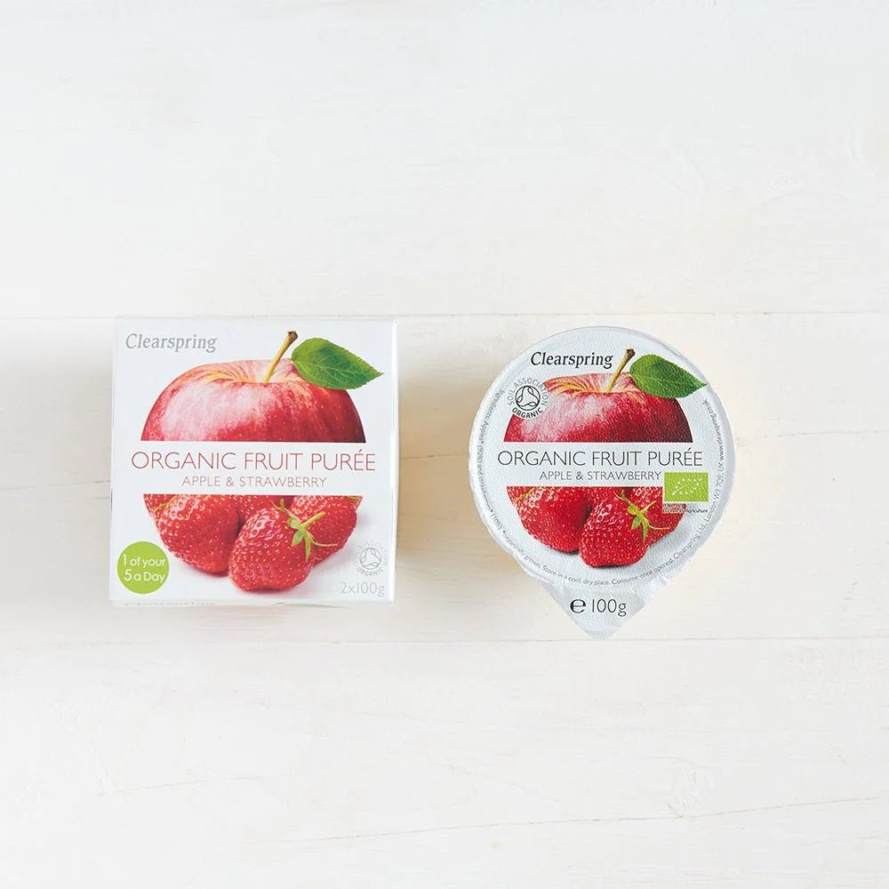 Organic Apple and Strawberry Fruit Puree 2x100g - Clearspring - Fruit Puree - Eco Natural Products