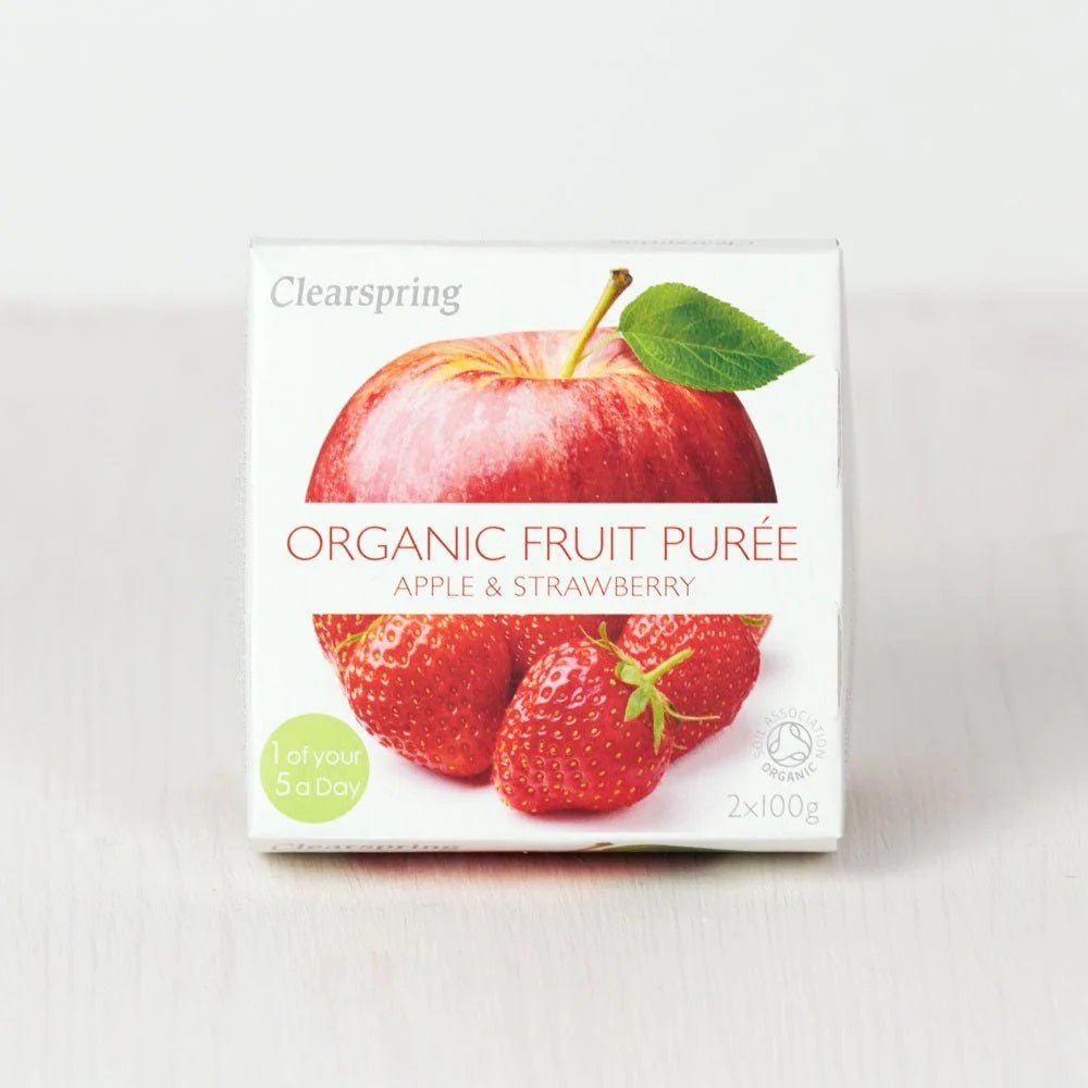 Organic Apple and Strawberry Fruit Puree 2x100g - Eco Natural Products - Clearspring - Fruit Puree