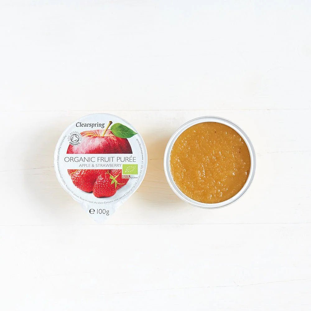 Organic Apple and Strawberry Fruit Puree 2x100g - Eco Natural Products - Clearspring - Fruit Puree