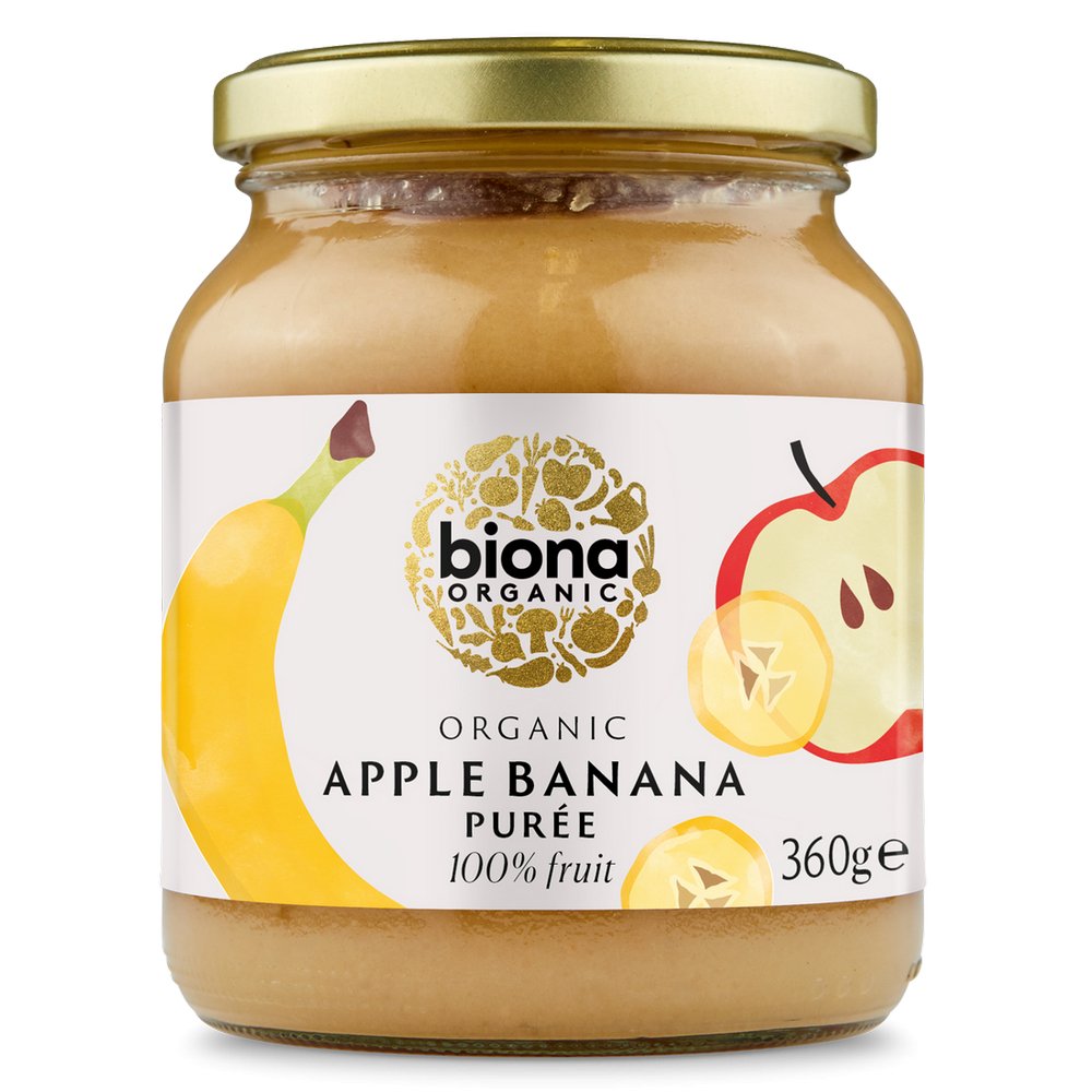 Organic Apple & Banana Puree No Added Sugar 350g - Eco Natural Products - Biona - Fruit Puree