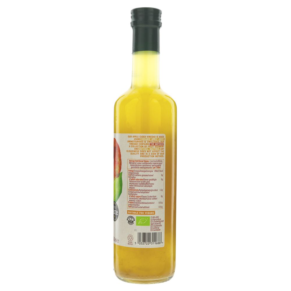 Organic Apple Cider Vinegar with the Mother 500ml - Eco Natural Products - Raw Health - Vinegar