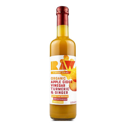 Organic Apple Cider Vinegar with Turmeric & Ginger 500ml - Raw Health - Vinegar - Eco Natural Products