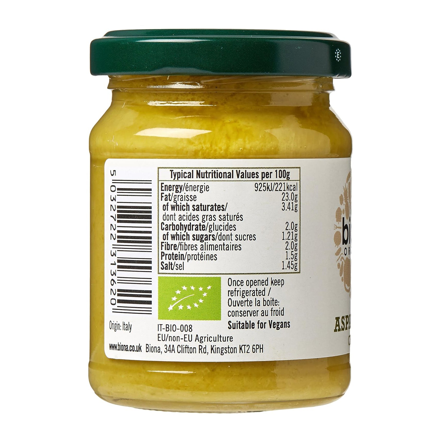 Organic Asparagus Cream 120g - Eco Natural Products - Biona - Food Cream