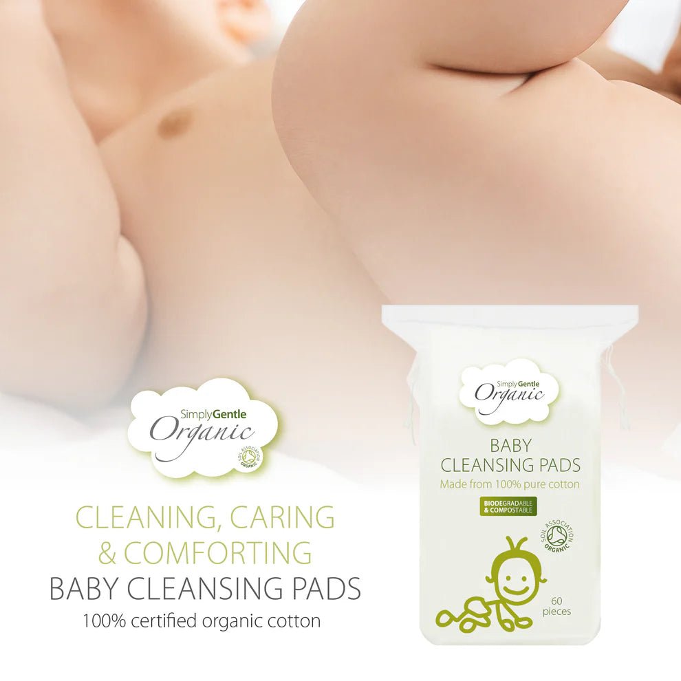 Organic Baby Cleansing Pads 60's - Simply Gentle - Baby Cleansing Pads - Eco Natural Products