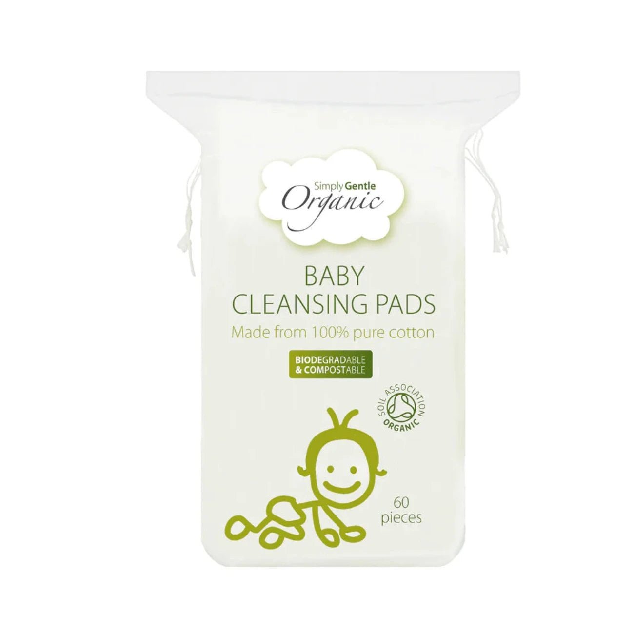 Organic Baby Cleansing Pads 60's - Simply Gentle - Baby Cleansing Pads - Eco Natural Products