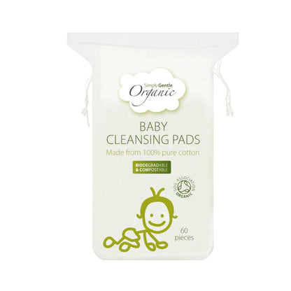 Organic Baby Cleansing Pads 60's - Simply Gentle - Baby Cleansing Pads - Eco Natural Products