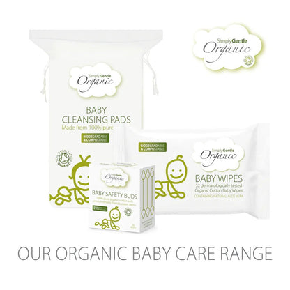 Organic Baby Cleansing Pads 60's - Simply Gentle - Baby Cleansing Pads - Eco Natural Products