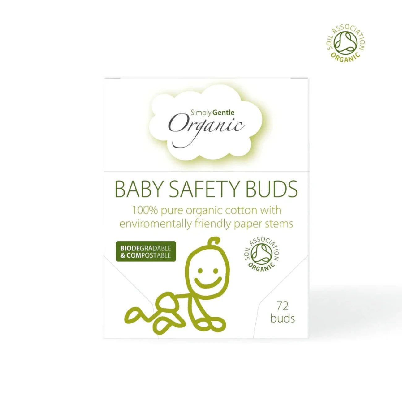 Organic Baby Safety Buds 72's [BLACK FRIDAY] - Eco Natural Products - Simply Gentle - Baby Buds