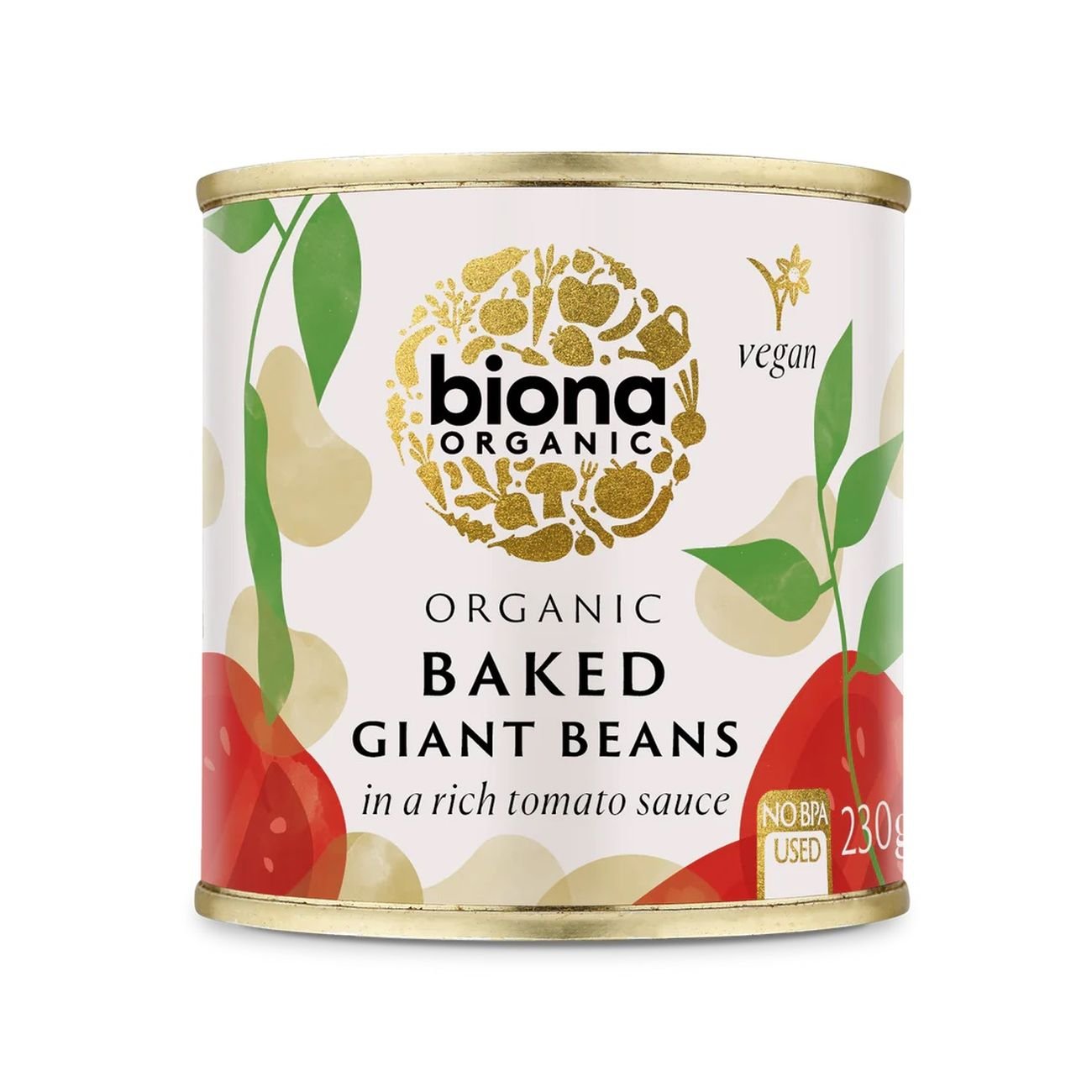 Organic Baked Giant Beans in Tomato Sauce 230g [BLACK FRIDAY] - Eco Natural Products - Biona - Canned & Jarred Vegetables