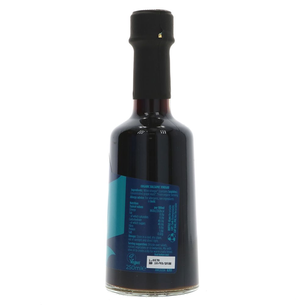 Organic Balsamic Vinegar Oak Aged 250ml - Eco Natural Products - Suma - Balsamic Vinegar