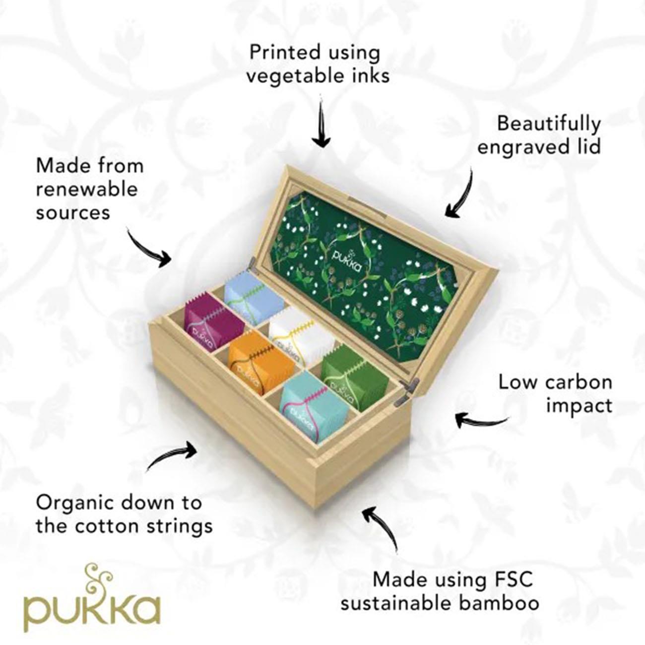 Organic Bamboo Chest Tea Discovery 42 sachets [BLACK FRIDAY] - Eco Natural Products - Pukka Herbs - Herbal Tea