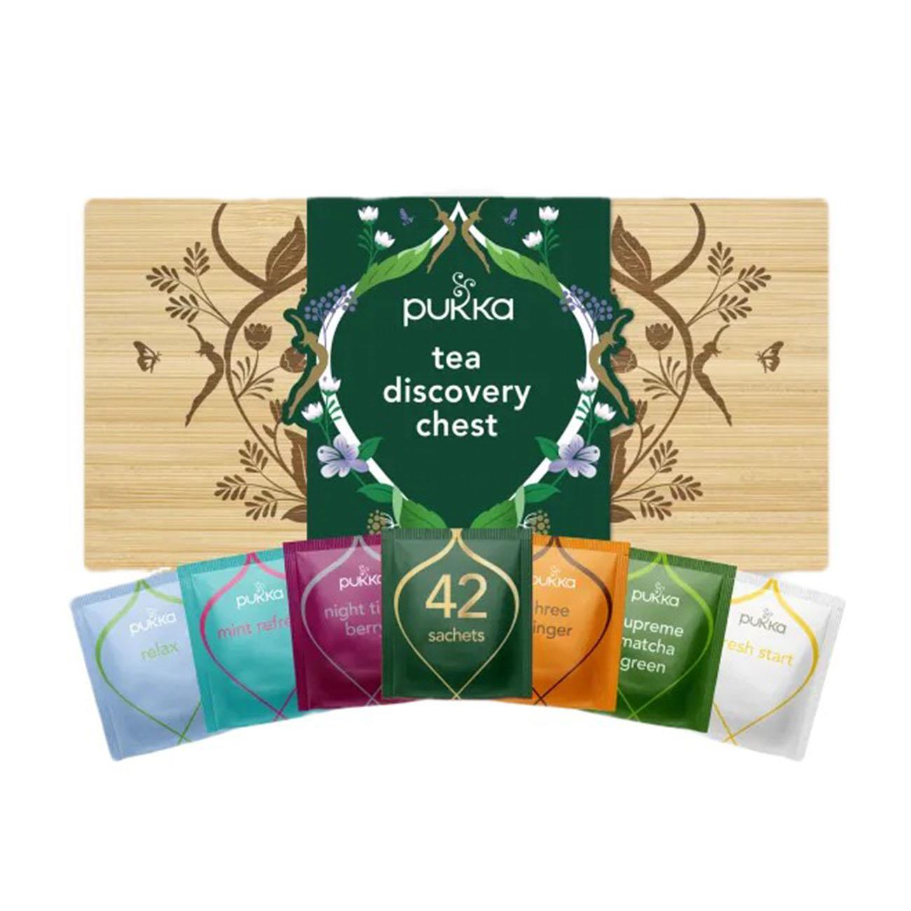 Organic Bamboo Chest Tea Discovery 42 sachets [BLACK FRIDAY] - Eco Natural Products - Pukka Herbs - Herbal Tea