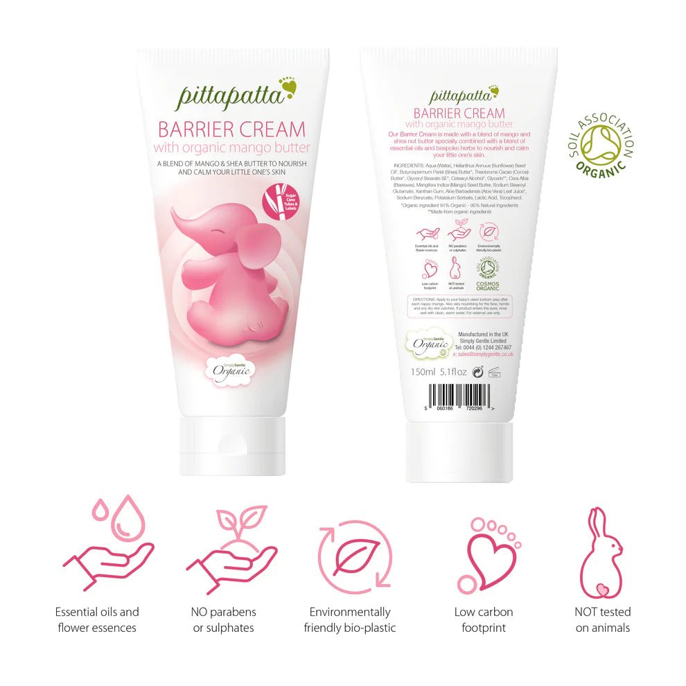 Organic Barrier Cream Pitta Patta 150ml - Simply Gentle - Barrier Cream - Eco Natural Products