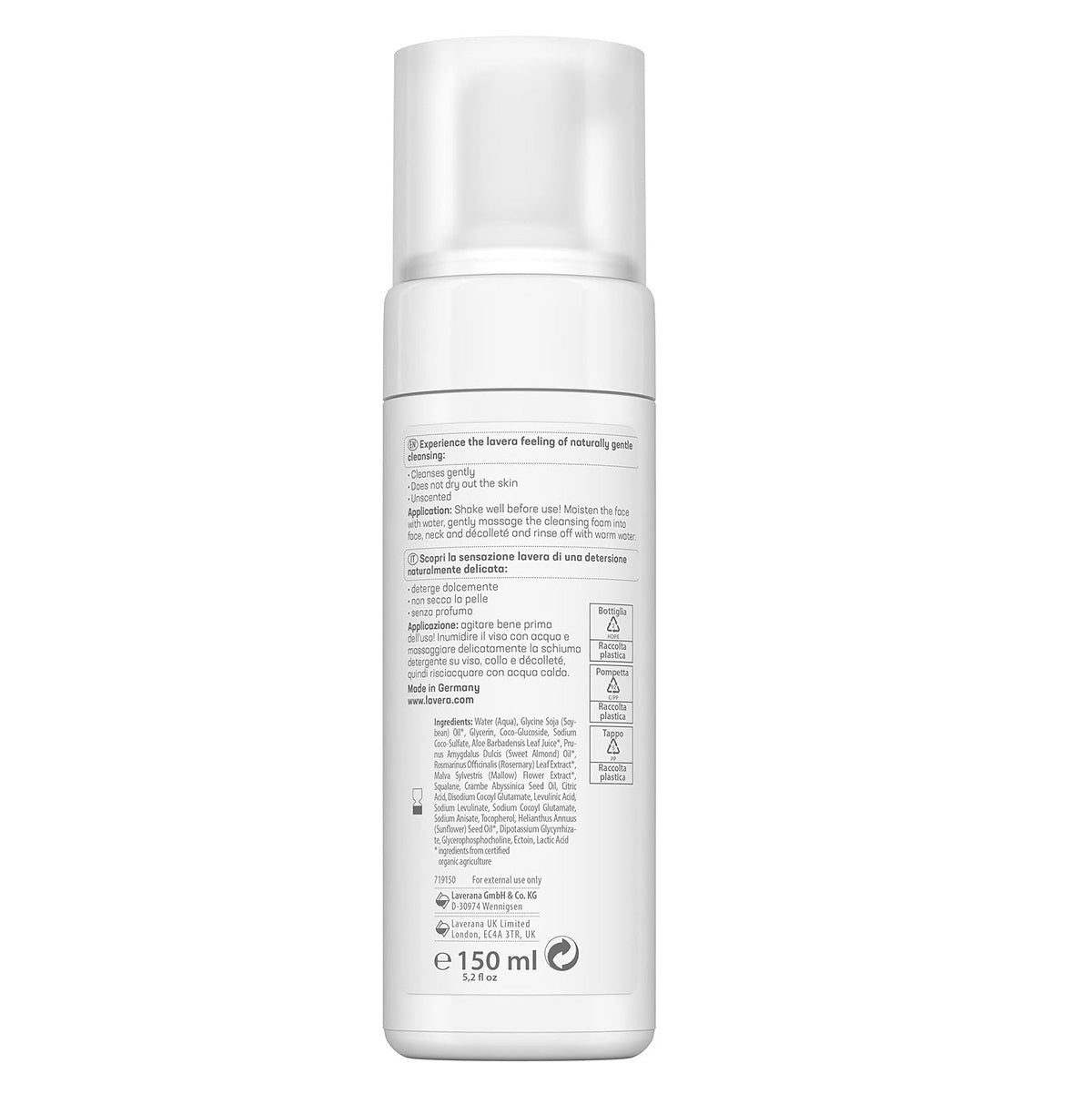 Organic Basic Sensitiv Calming Cleansing Foam 150ml - Lavera - Cleansing foam - Eco Natural Products