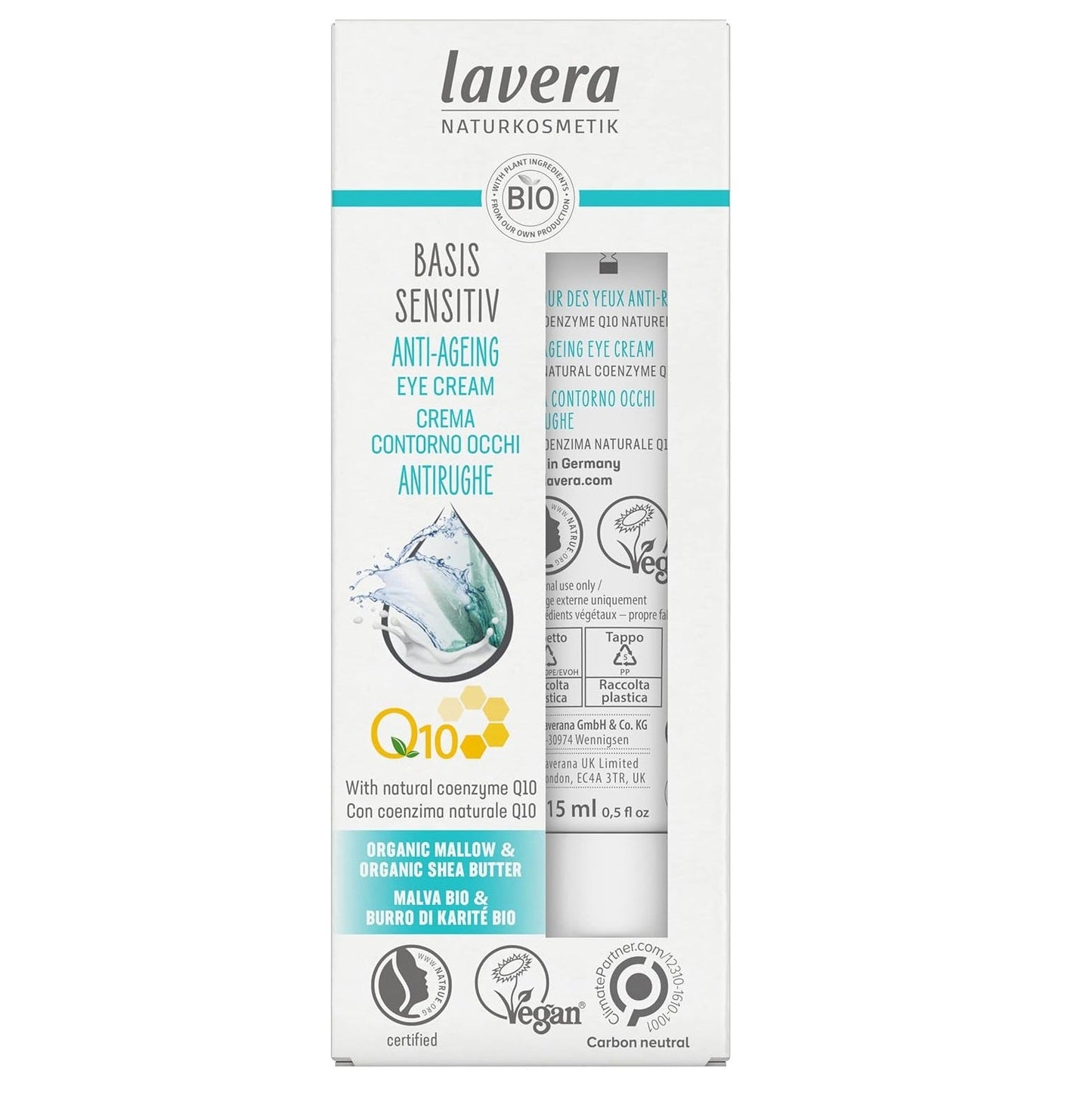 Organic Basic Sensitiv Q10 Anti - Ageing Eye Cream 15ml - Lavera - Eye cream - Eco Natural Products
