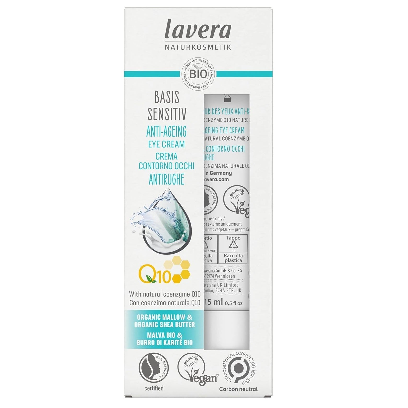 Organic Basic Sensitiv Q10 Anti - Ageing Eye Cream 15ml - Lavera - Eye cream - Eco Natural Products