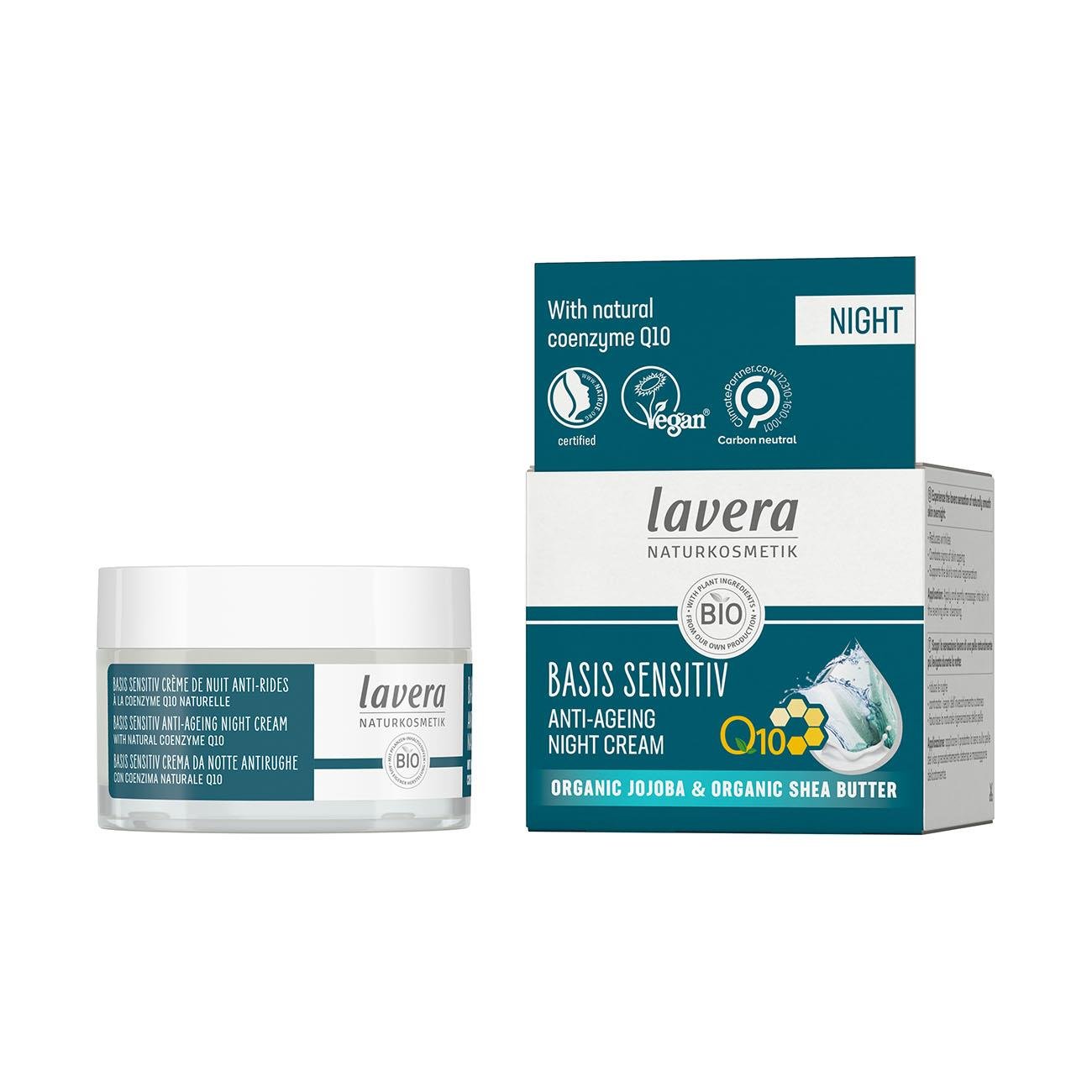 Organic Basic Sensitiv Q10 Anti - Ageing Night Cream 50ml - Lavera - Night cream - Eco Natural Products