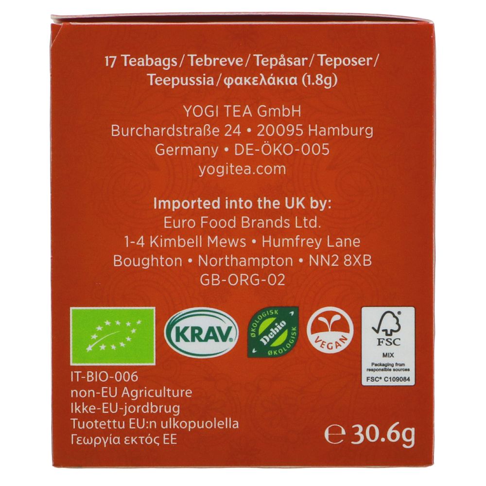 Organic Bedtime Rooibos Vanilla Herbal Tea 17 Bags - Yogi Tea - Tea - Eco Natural Products