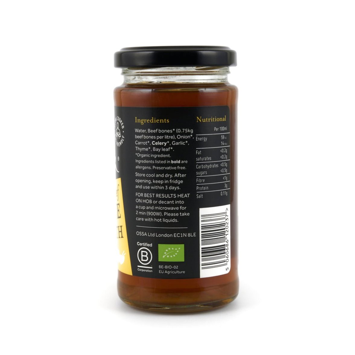 Organic Beef Bone Broth Ambient 240ml - Ossa Organic - Soups & Broths - Eco Natural Products