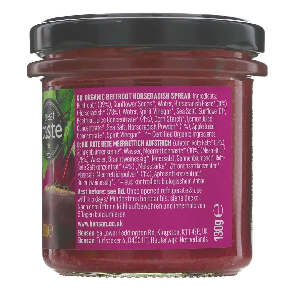 Organic Beetroot and Horseradish Vegan Pate 130g - Bonsan - Pate - Bonsan