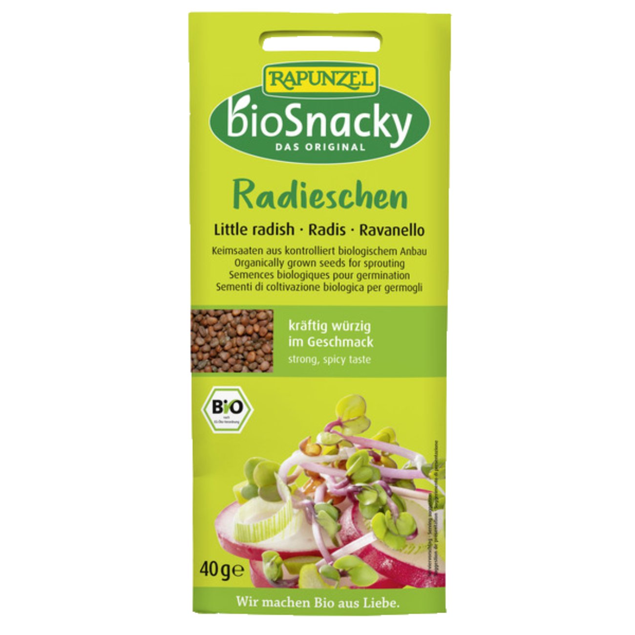 Organic BioSnacky Little Radish Sprouting Seeds 40g [BLACK FRIDAY] - Eco Natural Products - A. Vogel - Sprouting seeds