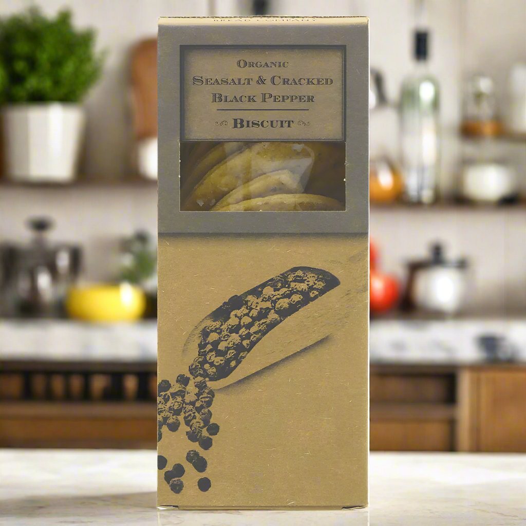 Organic Biscuit Sea Salt & Black Pepper 100g - Authentic Bread Company - Snack - Eco Natural Products
