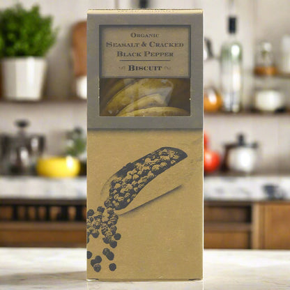 Organic Biscuit Sea Salt & Black Pepper 100g - Authentic Bread Company - Snack - Eco Natural Products
