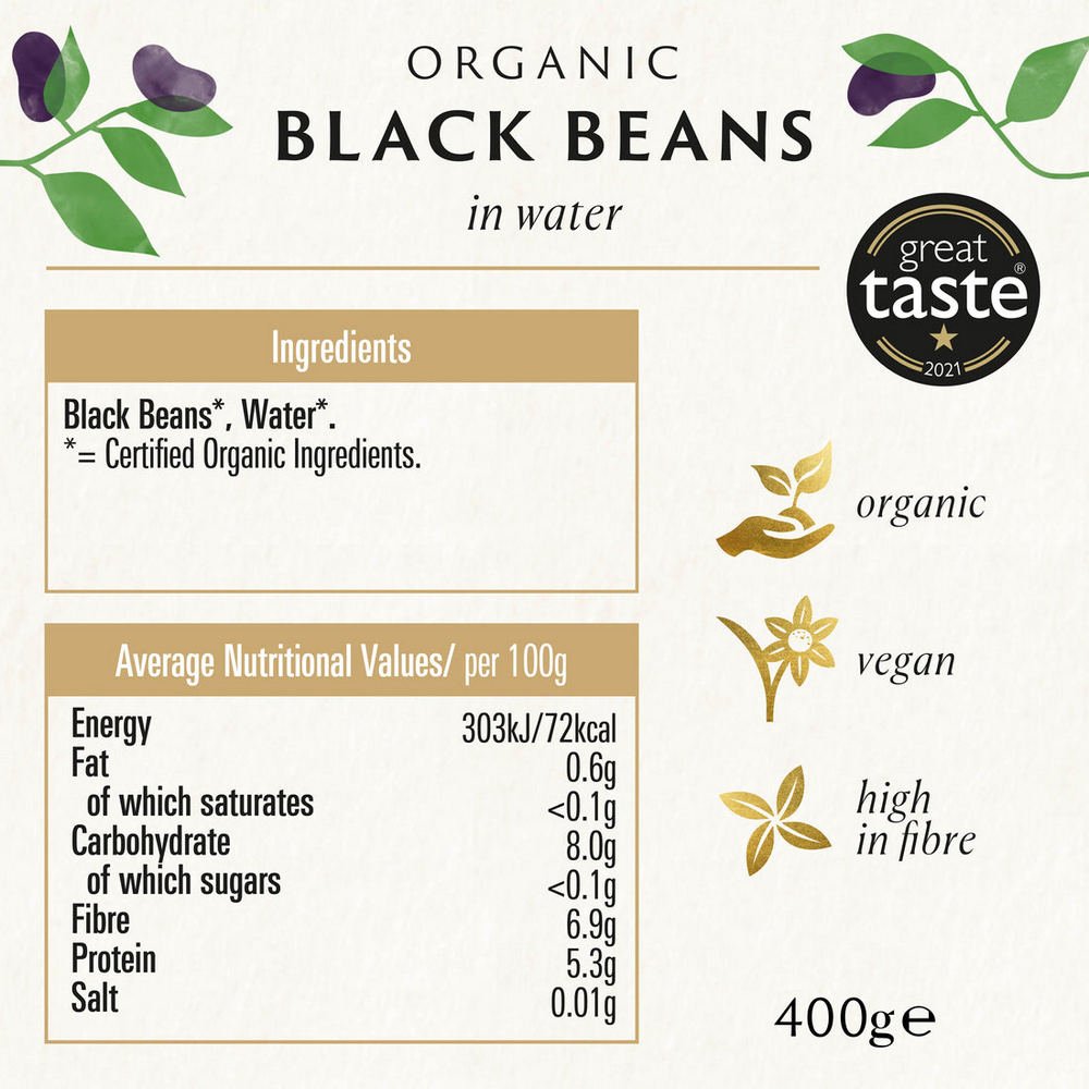 Organic Black Beans 400g [BLACK FRIDAY] - Eco Natural Products - Biona - Beans