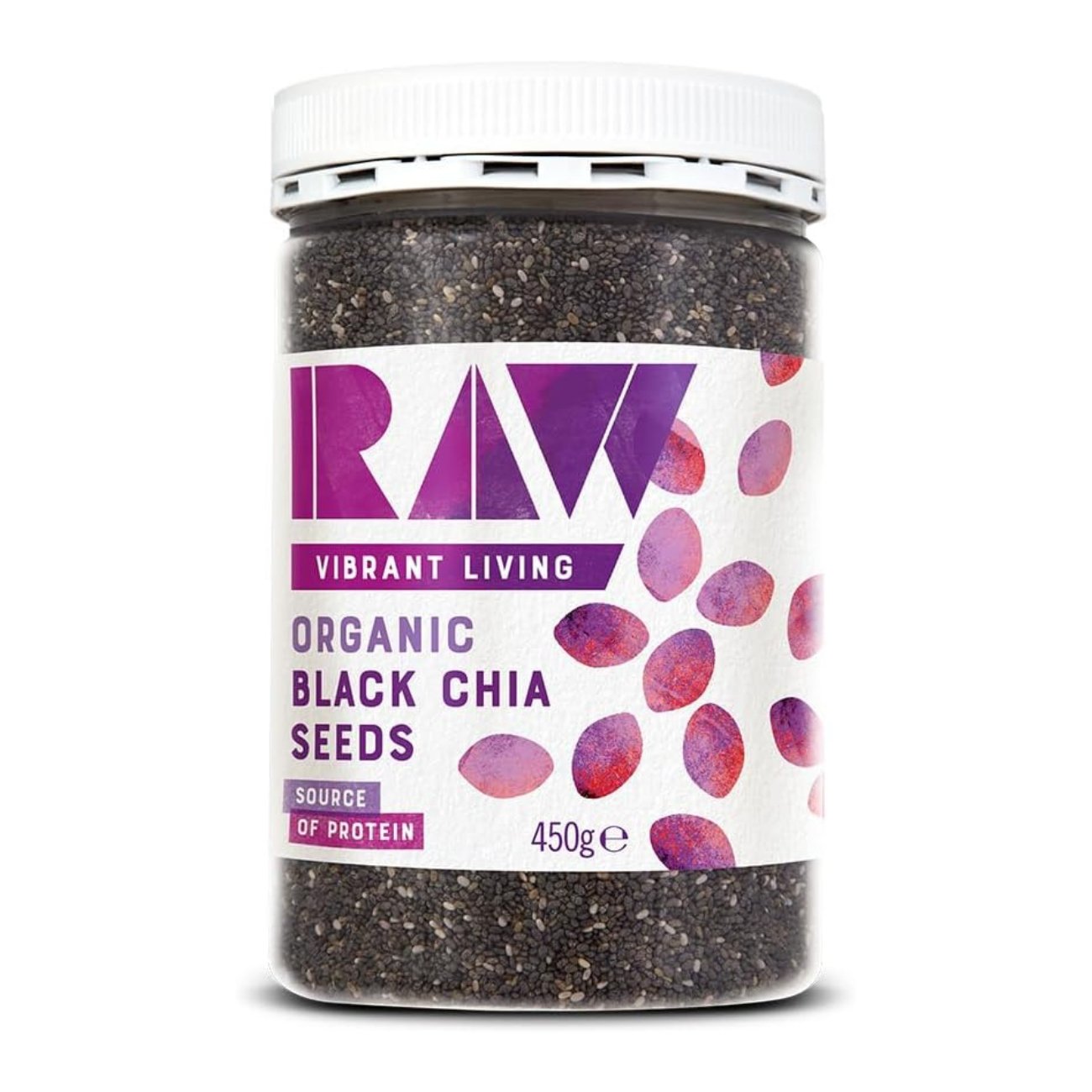 Organic Black Chia Seeds Omega Rich 450g - Raw Health - Seeds - Eco Natural Products