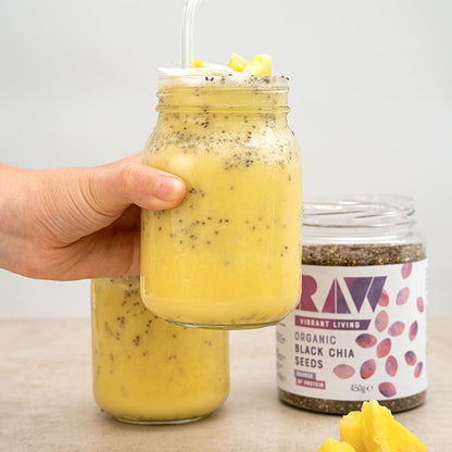 Organic Black Chia Seeds Omega Rich 450g - Raw Health - Seeds - Eco Natural Products