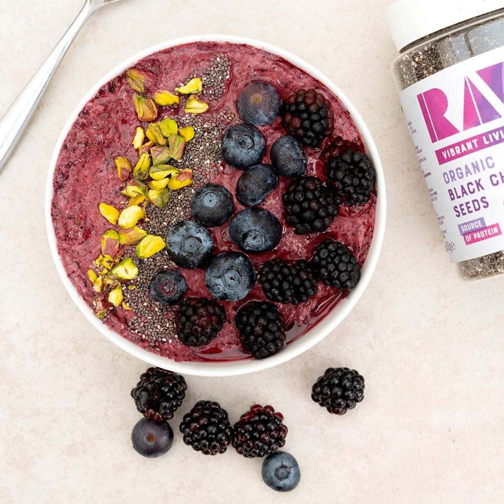 Organic Black Chia Seeds Omega Rich 450g - Raw Health - Seeds - Eco Natural Products