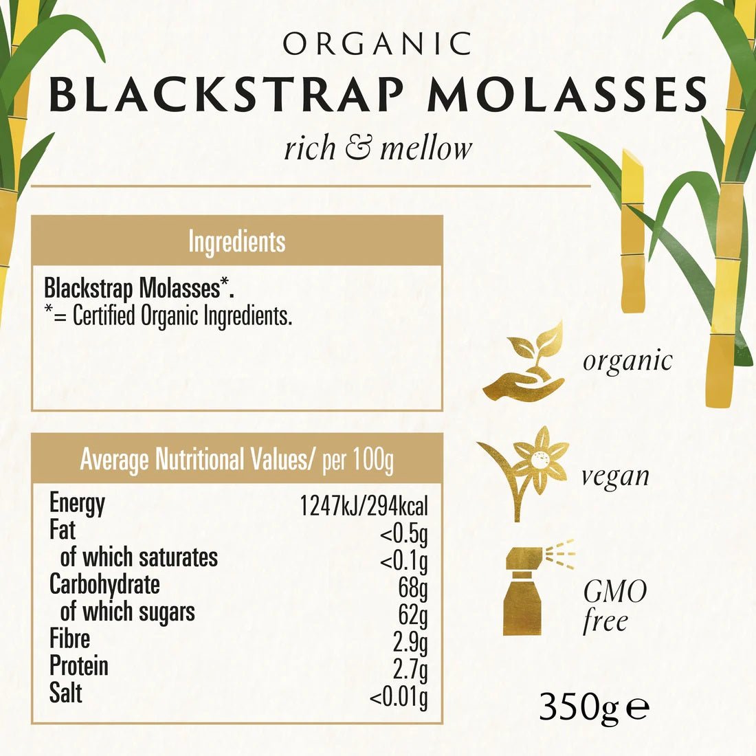 Organic Blackstrap Molasses 350g - Biona - Molasses - Eco Natural Products