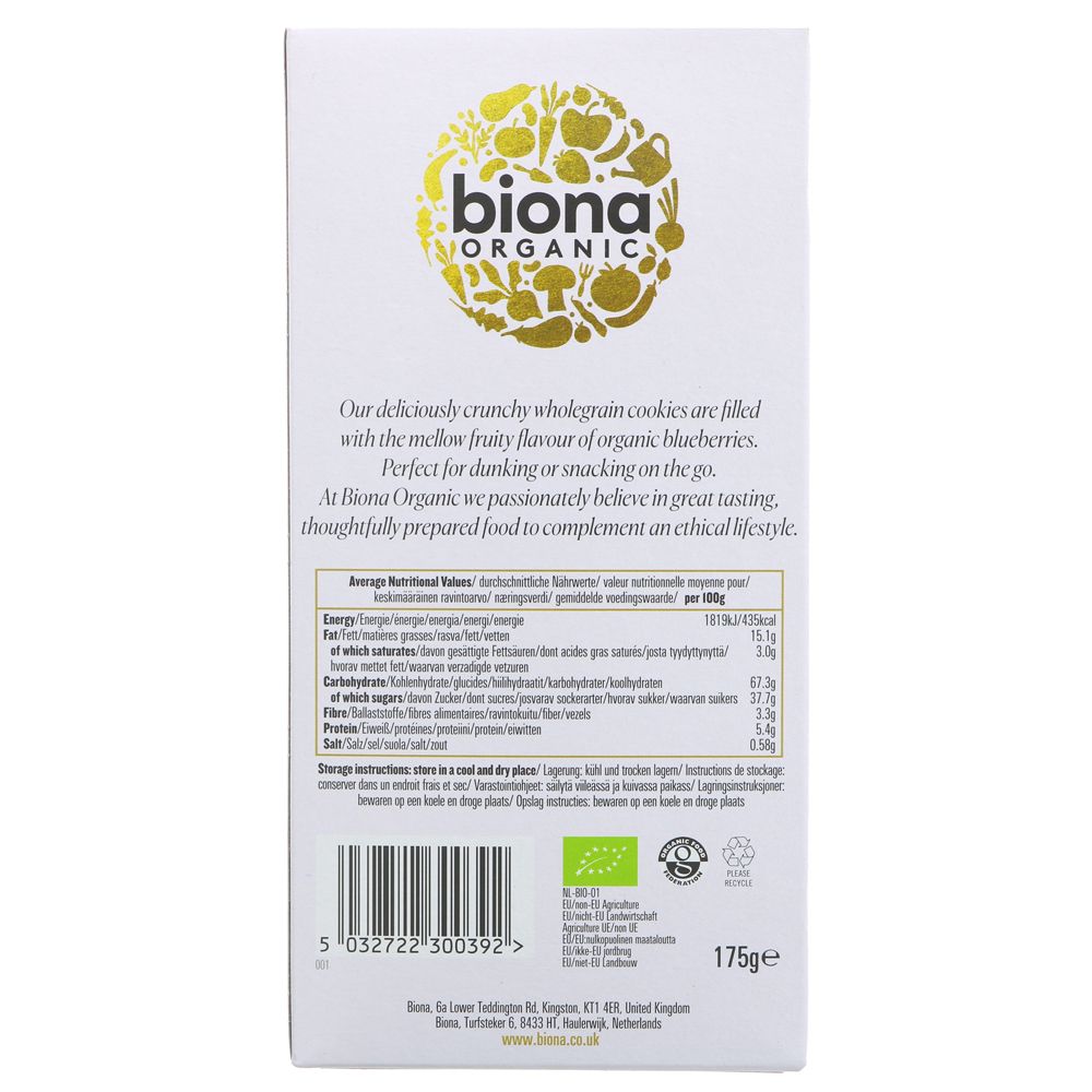 Organic Blueberry Filled Cookies 175g - Biona - Cookies - Eco Natural Products