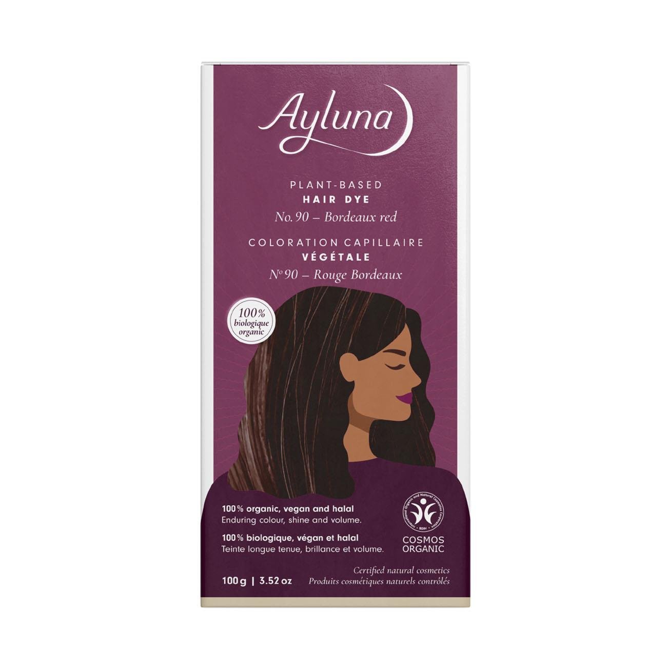 Organic Bordeaux Red No. 90 Plant - Based Hair Colour 100g - Ayluna - Hair Color - Eco Natural Products