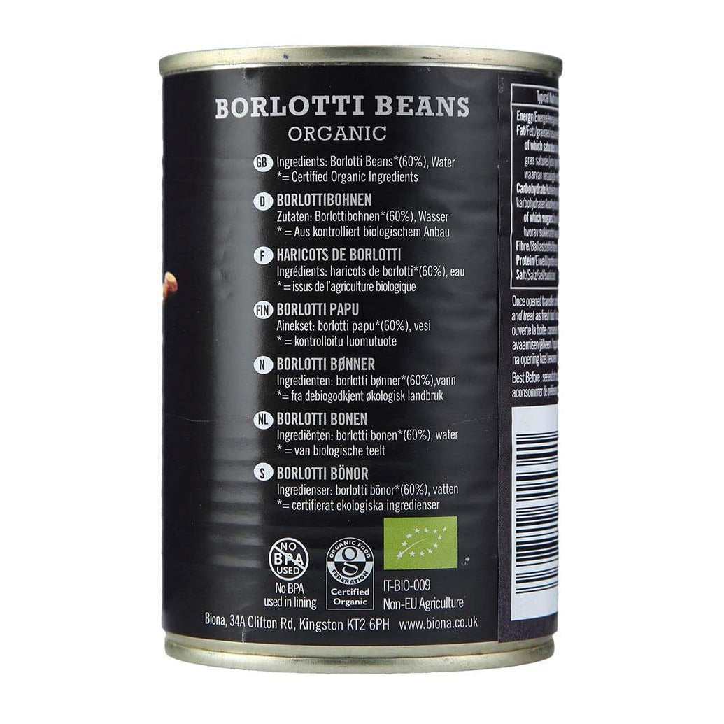 Organic Borlotti Beans 400g - Biona - Beans - Eco Natural Products