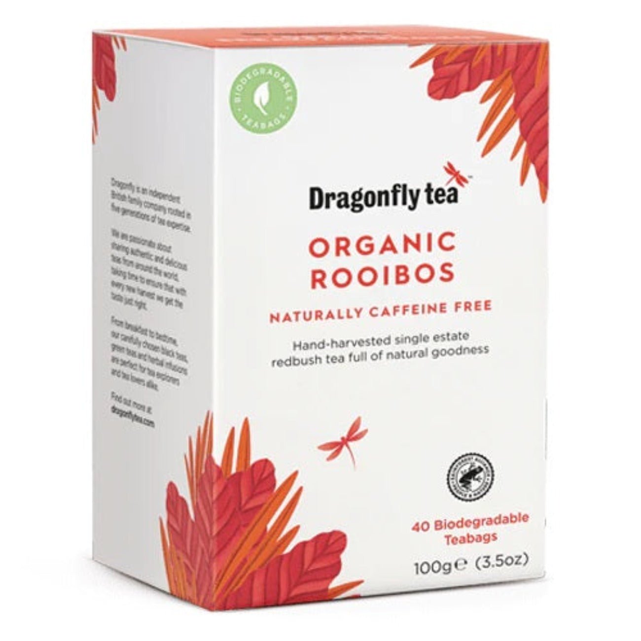 Organic Breakfast Rooibos Tea 40 bags - Eco Natural Products - Dragonfly Tea - Rooibos tea