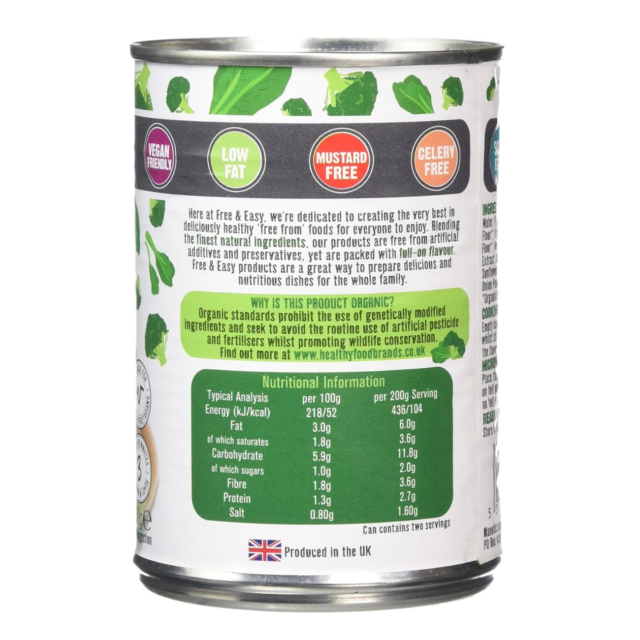 Organic Broccoli & Kale Soup 400g - Free & Easy - Soups & Broths - Eco Natural Products