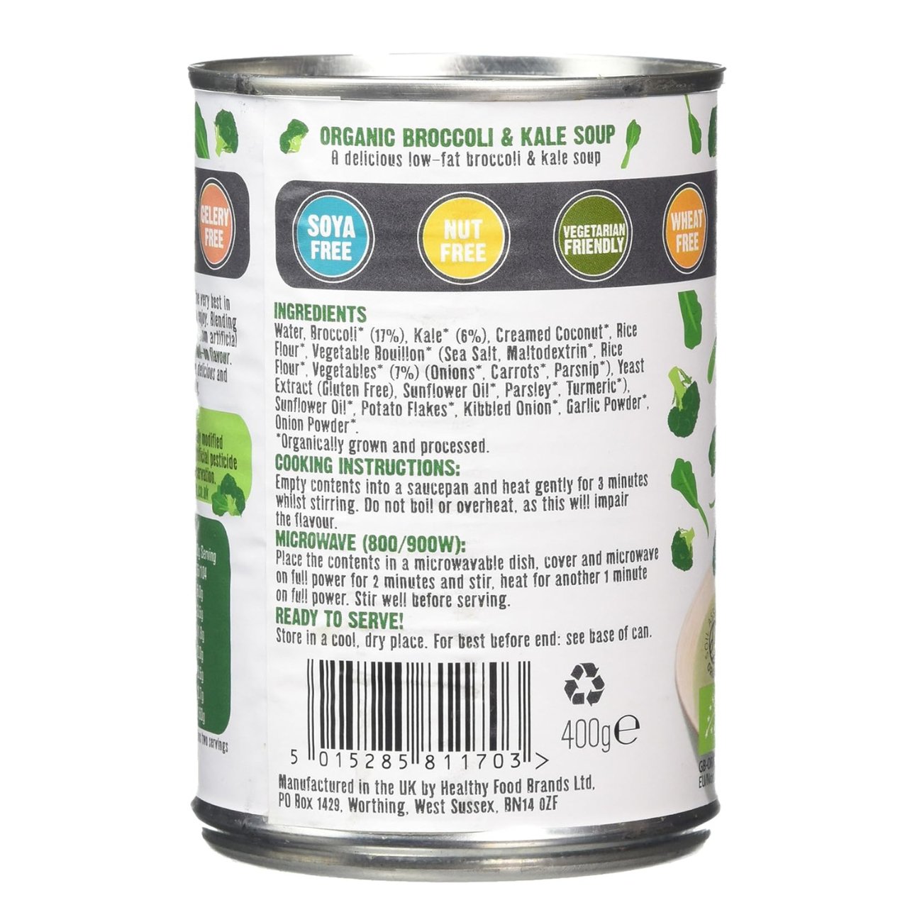 Organic Broccoli & Kale Soup 400g - Free & Easy - Soups & Broths - Eco Natural Products