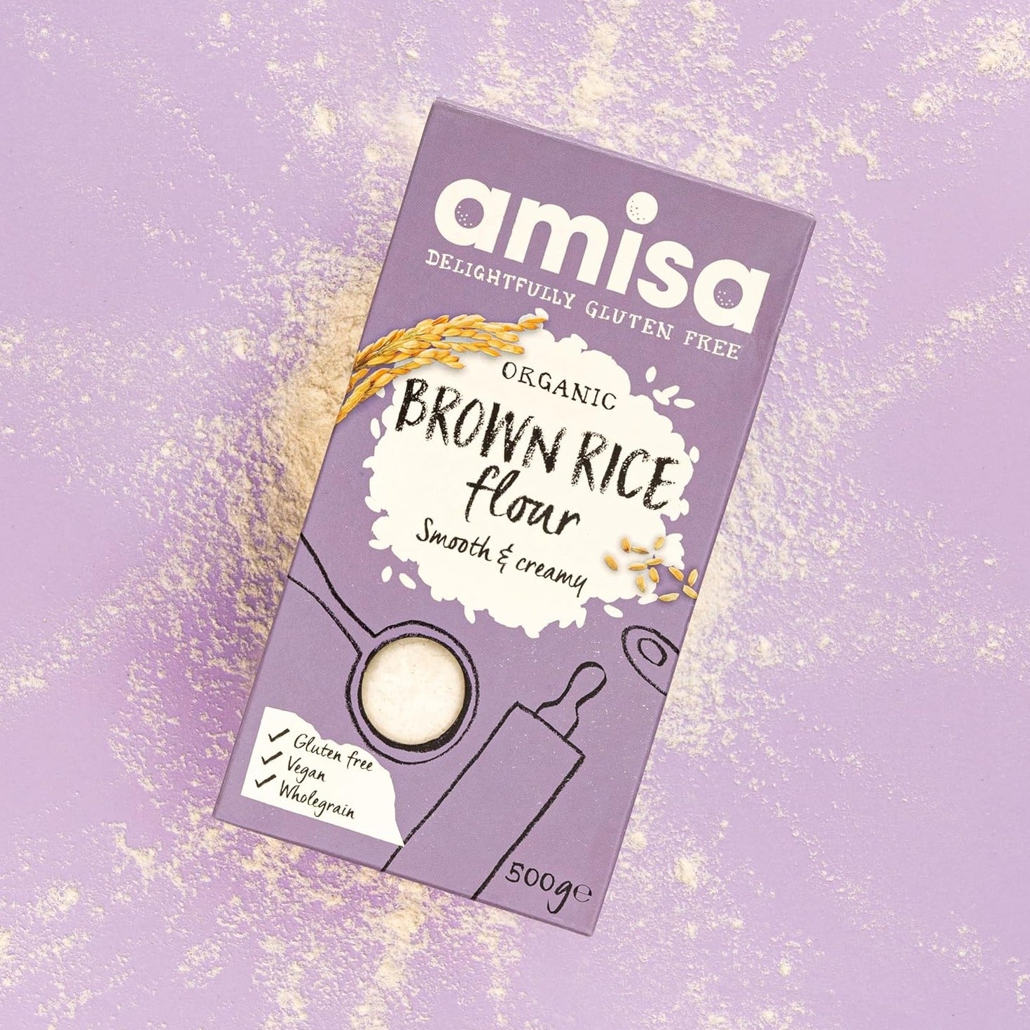 Organic Brown Rice Flour Gluten Free 500g - Amisa - Flour - Eco Natural Products