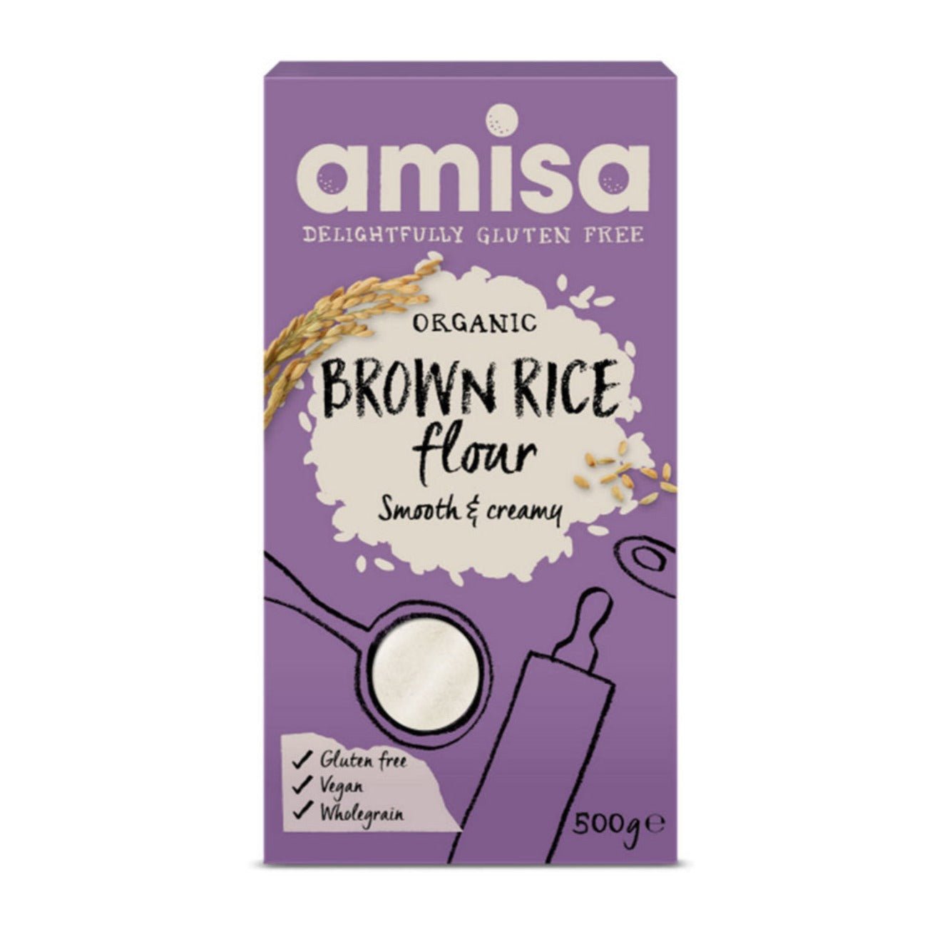 Organic Brown Rice Flour Gluten Free 500g - Amisa - Flour - Eco Natural Products