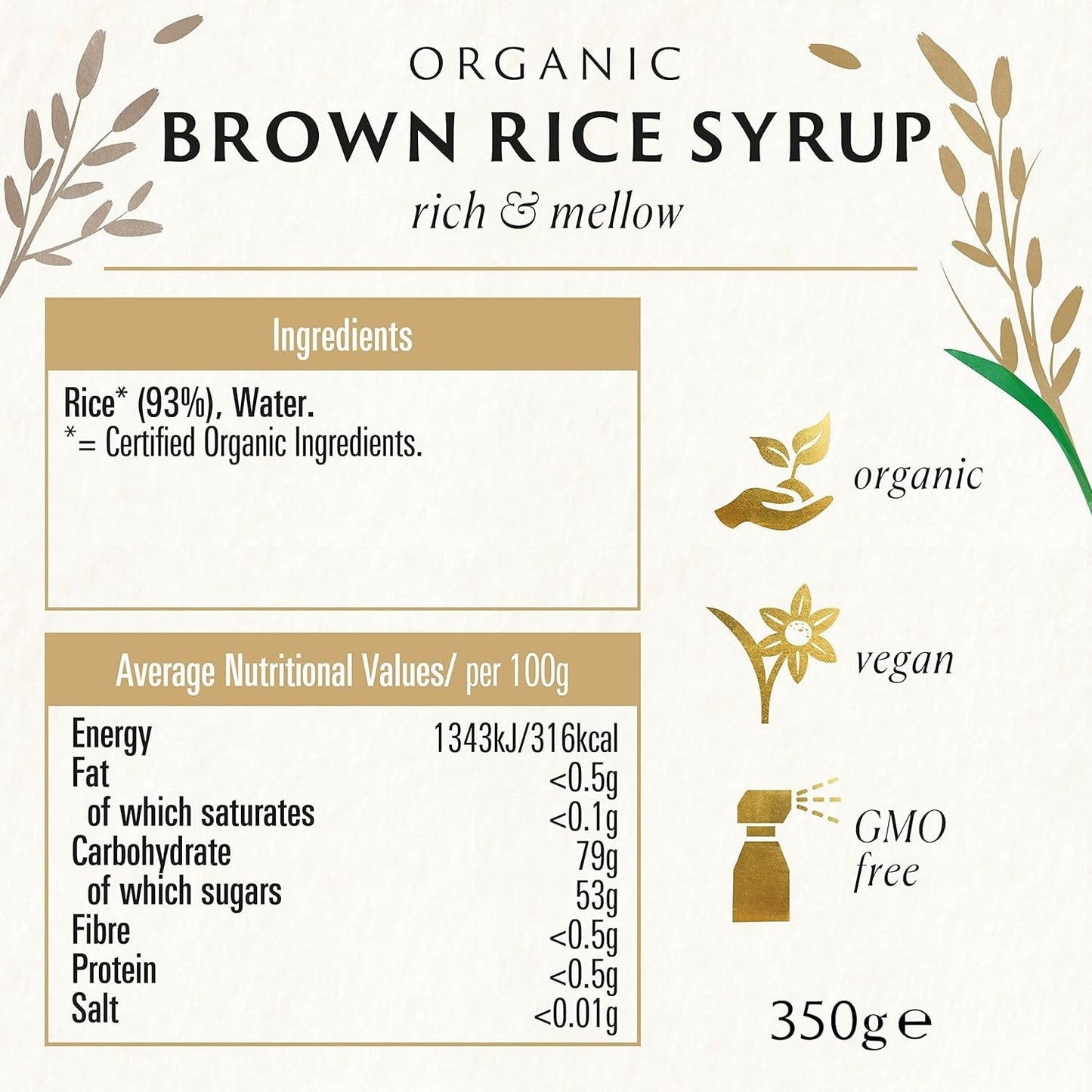 Organic Brown Rice Syrup 350g - Biona - Syrup - Eco Natural Products