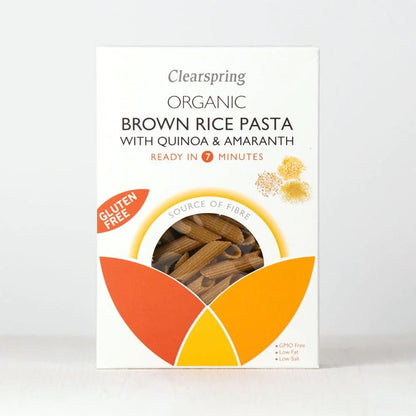 Organic Brown Rice with Quinoa & Amaranth GF Pasta Penne 250g - Clearspring - Pasta - Eco Natural Products