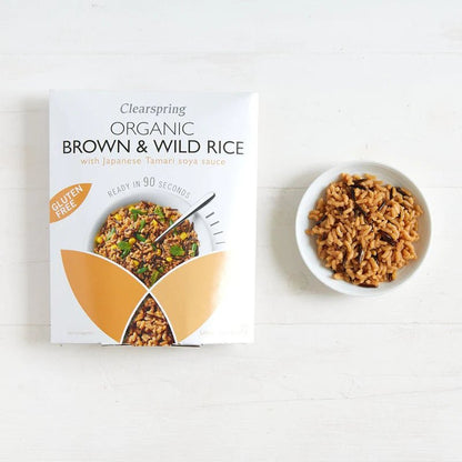 Organic Brown & Wild Rice 90sec Gluten Free 250g - Clearspring - Rice - Eco Natural Products