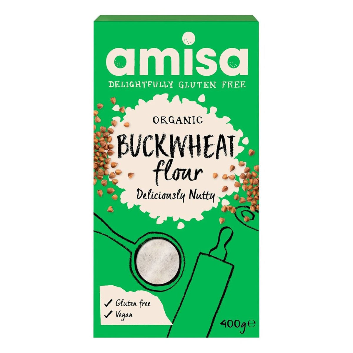 Organic Buckwheat Flour Gluten Free 500g - Amisa - Flour - Eco Natural Products