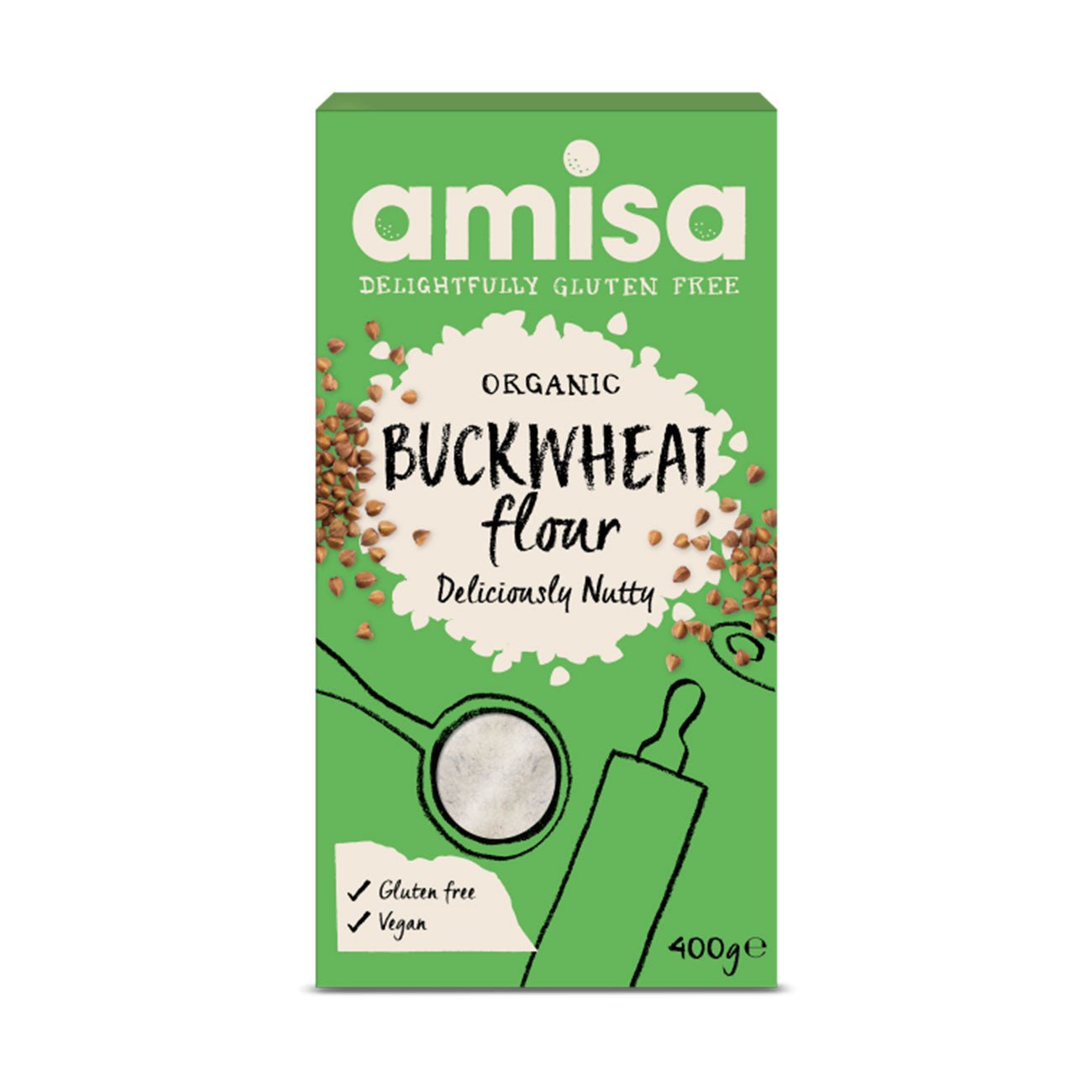 Organic Buckwheat Flour Gluten Free 500g - Amisa - Flour - Eco Natural Products