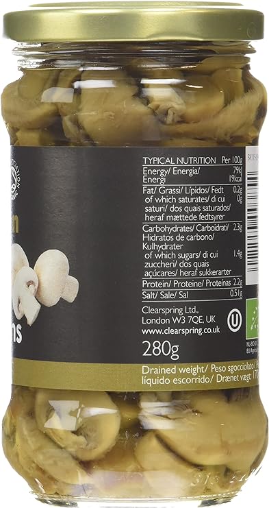 Organic Button Mushrooms Bio Kitchen 280g - Clearspring - Vegetables - Eco Natural Products