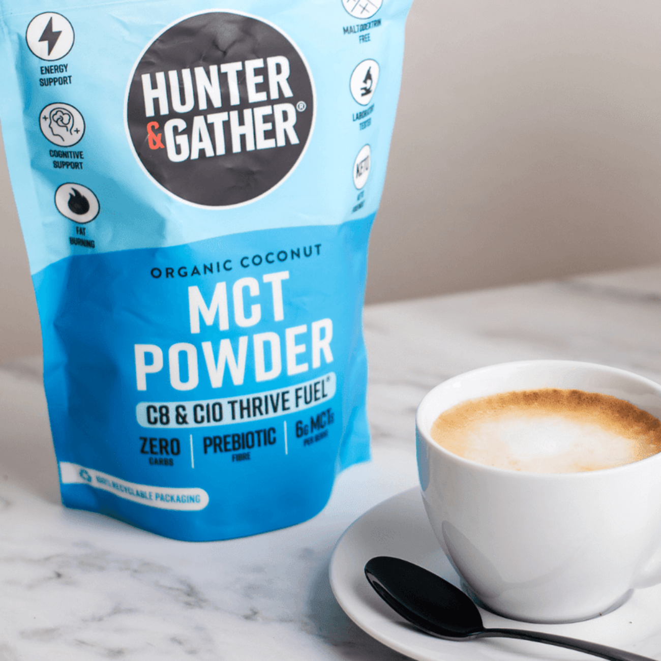 Organic C8 and C10 MCT Powder 250g - Hunter and Gather - Herbal Supplements - Hunter and Gather